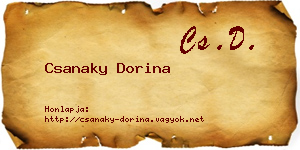Csanaky Dorina névjegykártya